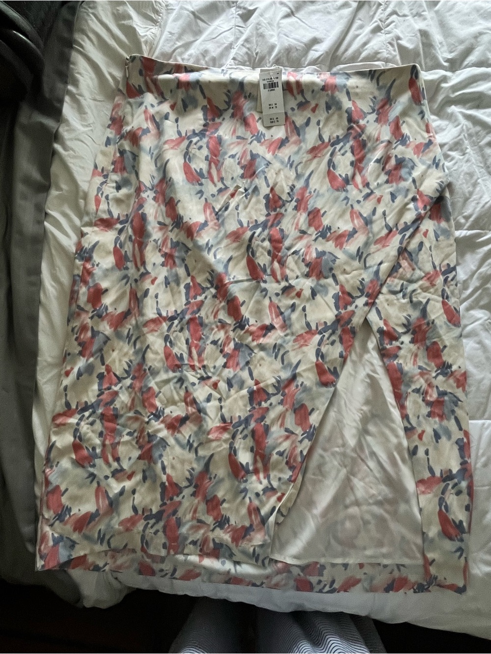 Floral Wrap Pencil Skirt in Cream and Coral Abercrombie